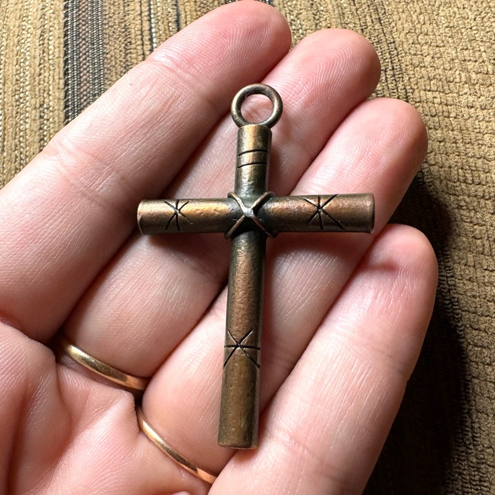 Vintage copper cross pendant.